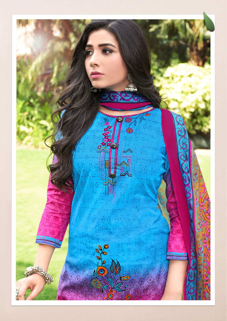 Js Priya Noor Fatima 5 Latest Fancy Collection Of Designer Printed Pure Cotton Dress Material